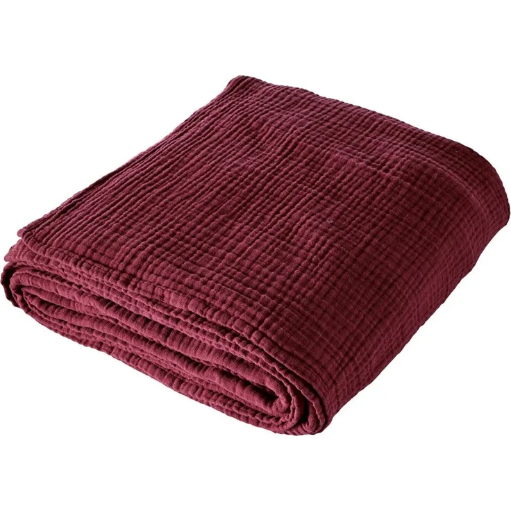 Wohndecke HEVIN, Musselin, 100% Baumwolle, Topseller!, LeGer Home by Lena Gercke, Tagesdecke im Baumwoll-Crinkle-Effekt, Musselin, leichte Kuscheldecke