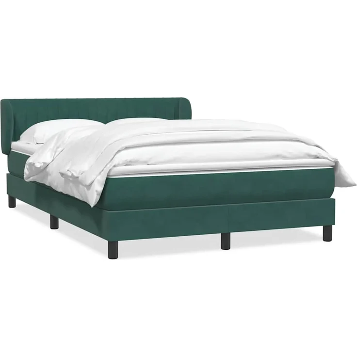 vidaXL Boxspringbett mit Matratze Dunkelgrün 160x220 cm Samt 3317742 – Bild 1
