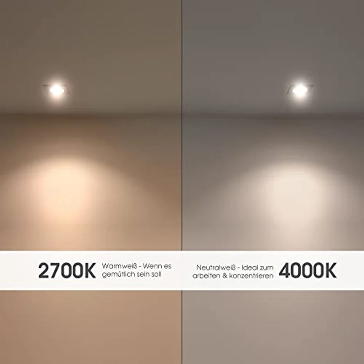 linovum LED Einbaustrahler 6er Set WEEVO flache & dimmbare LED Einbauspots eckig 2700K 6,5W 230V, Warmweiß – Bild 6
