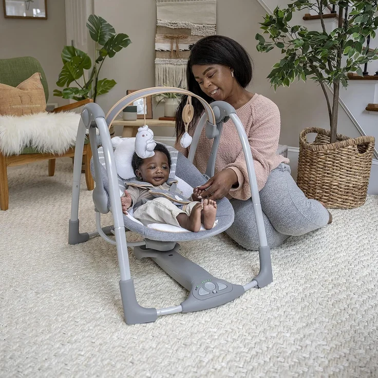 Ingenuity Tragbare Babyschaukel Swing'n'Go Bella Teddy – Bild 3