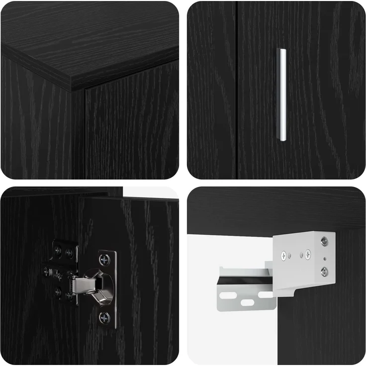 vidaXL TV-Schrankset 140 x 40 x 33 cm Schwarz Eichen-Optik 3397897 – Bild 10
