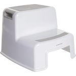 Dreambaby F687 Kinder-Tritthocker Tritt-Schemel Kinderschemel Anti-Rutsch, zweistufig, weiß/grau