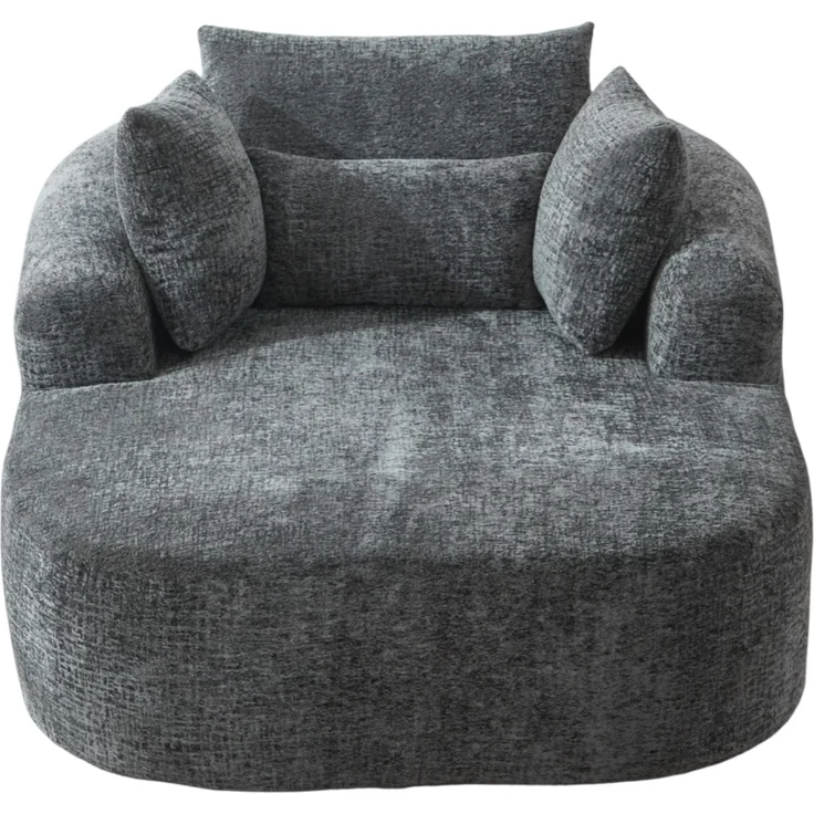 Schlafsofa mit großzügiger Sitzfläche, Cordbezug in Grau und gepolsterten Armlehnen,81 x 146.5 x 131 cm – Bild 6