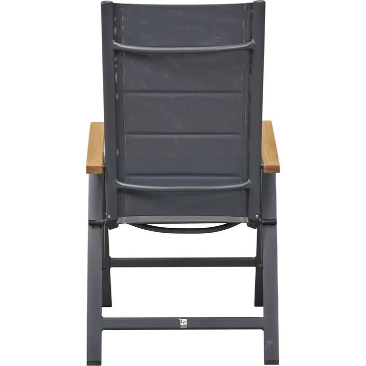 UNICAMO Klappstuhl, mit Teak Armlehnen, Sitz & Rückenlehne Textil – Bild 2