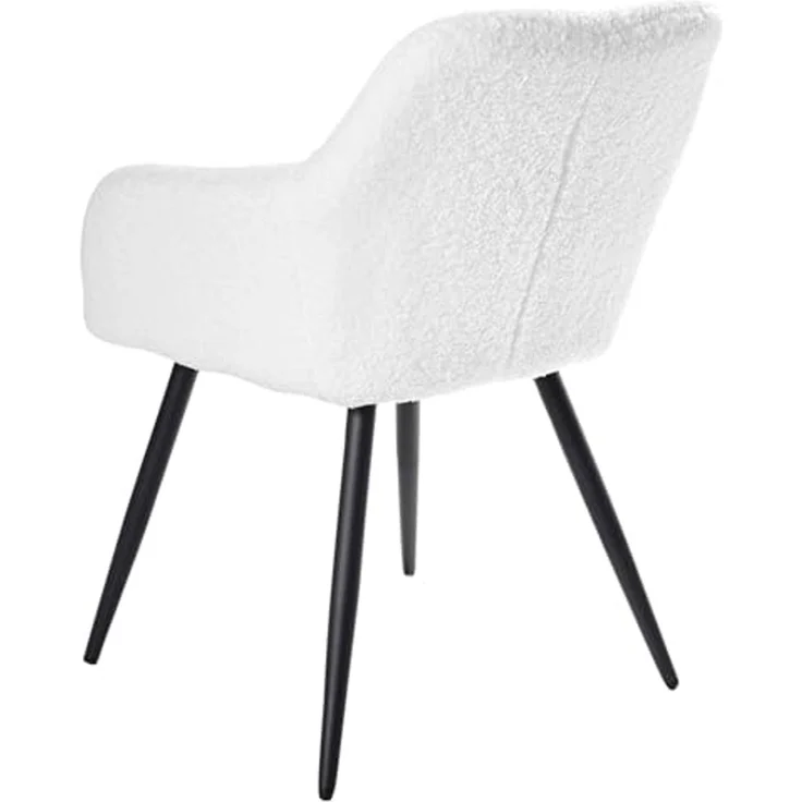 Esszimmerstuhl 2er Set CASMALIA Bouclé Cremeweiß – Bild 6