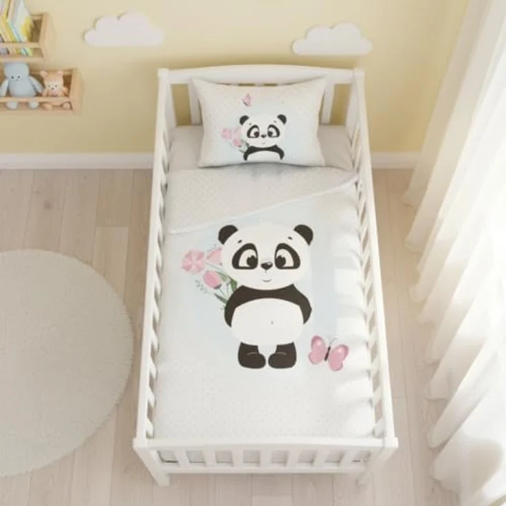 Babybettwäsche Set Panda 100 x 135 cm / 40 x 60 cm, 100% Baumwolle – Bild 3