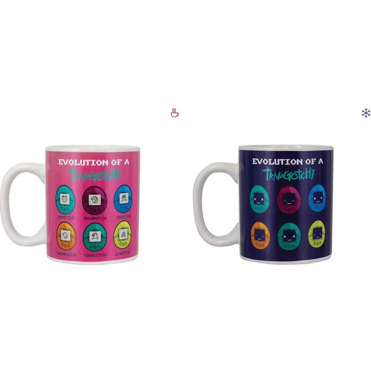Paladone PP5037TAM Tamagotchi Wärmebecher, Sensitive Getränke, Farbe & Design Heiße, magische Farbwechsel, Kaffeetasse, Teetasse, Keramik, 300 ml