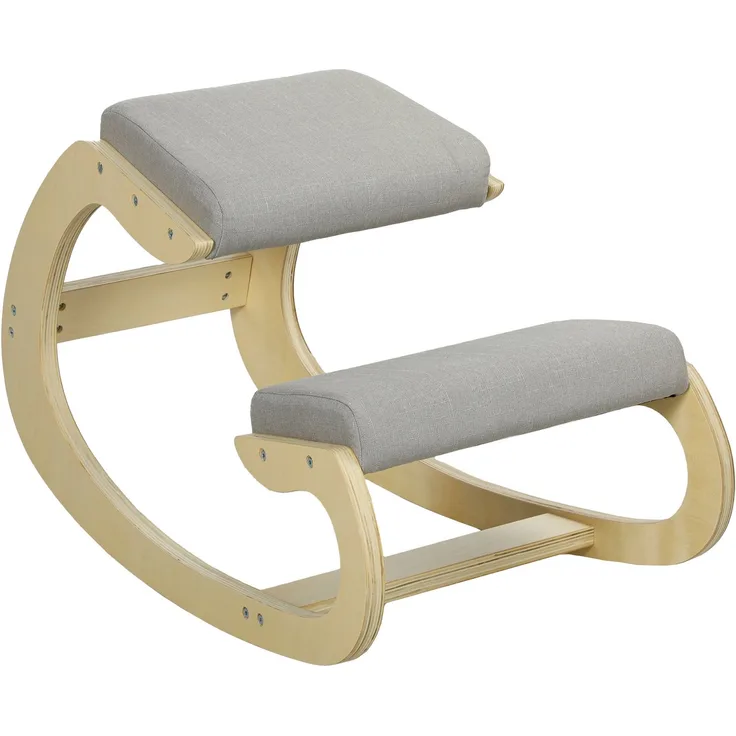 MELAYR, Ergonomischer, schaukelnder Kniehocker für Homeoffice, 55 x 85 x 55 cm, Hellgrau