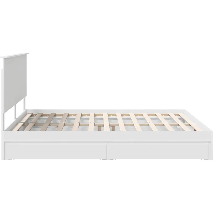 vidaXL Aufbewahrungsbett mit Kopfteil Weiß 180 x 200 cm Holzwerkstoff 3411180 – Bild 8