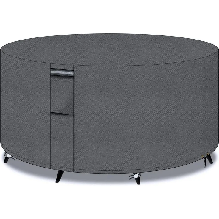 Tischabdeckung Rund Lüftungsschlitze 600D Oxford 250x90cm Grau – Bild 1