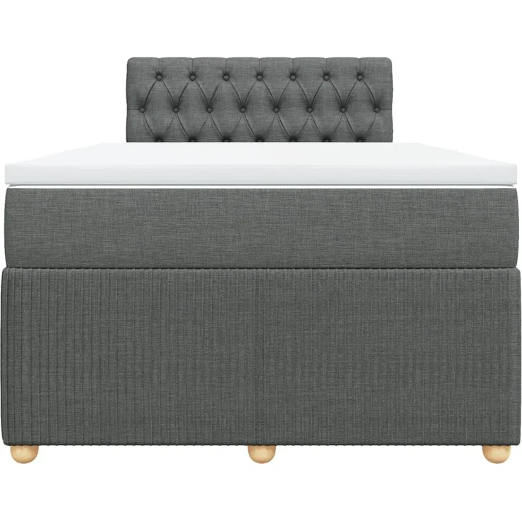vidaXL Boxspringbett mit Matratze Dunkelgrau 120x190 cm Stoff 3287403 – Bild 4