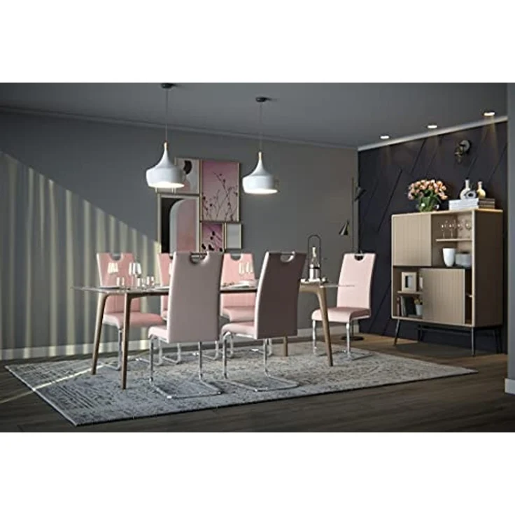 4er-Set Schwingstuhl 'RUBY S' Cappuccino braun Kunstleder – Bild 2