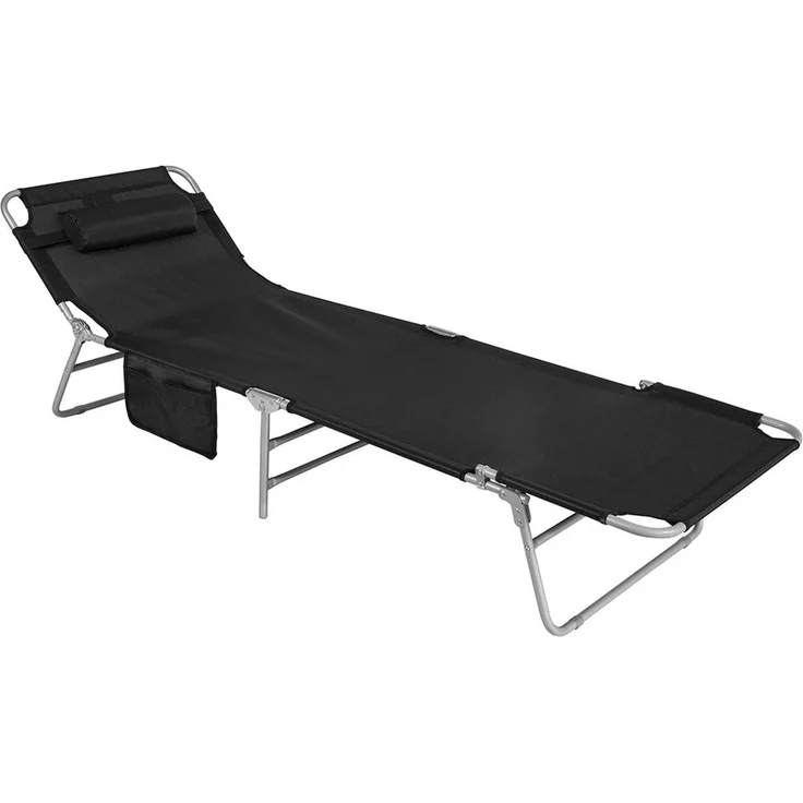 SoBuy OGS35-SCH Sonnenliege, Textilgewebe, Lackiert, Schwarz, 149 x 29 x 62 cm – Bild 1