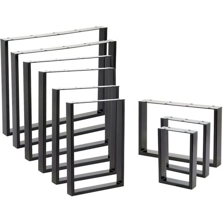 VENDOMNIA Möbelkufe Tischgestell - 2er Set, aus Stahl, Größenwahl, (Schwarz, Grau oder Industrial, Tischbeine, Tischkufen, Metall Kufengestell, Tischuntergestell) – Bild 4