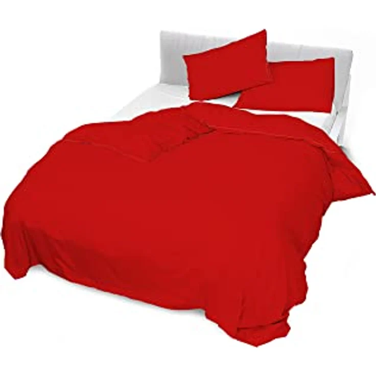 Italian Bed Linen Satin Stripes Bettbezug, Doppelte, Rot – Bild 4