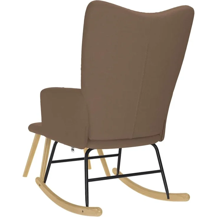 vidaXL Schaukelstuhl mit Fußhocker Braun Stoff 4016804 – Bild 6