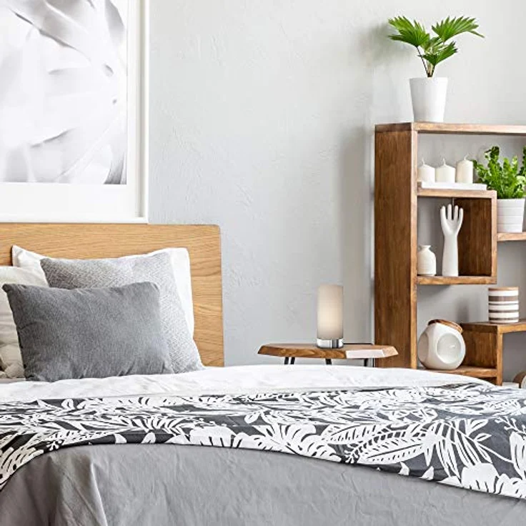 B.K.Licht Tischleuchte Tischlampe Stoff dimmbar E14 Chrom Taupe - BKL1438, ohne Leuchtmittel, Warmweiß / Neutralweiß / Kaltweiß - Abhängig vom Leuchtmittel, Touchfunktion Nachttischlampe Wohnzimmer Schlafzimmer – Bild 6