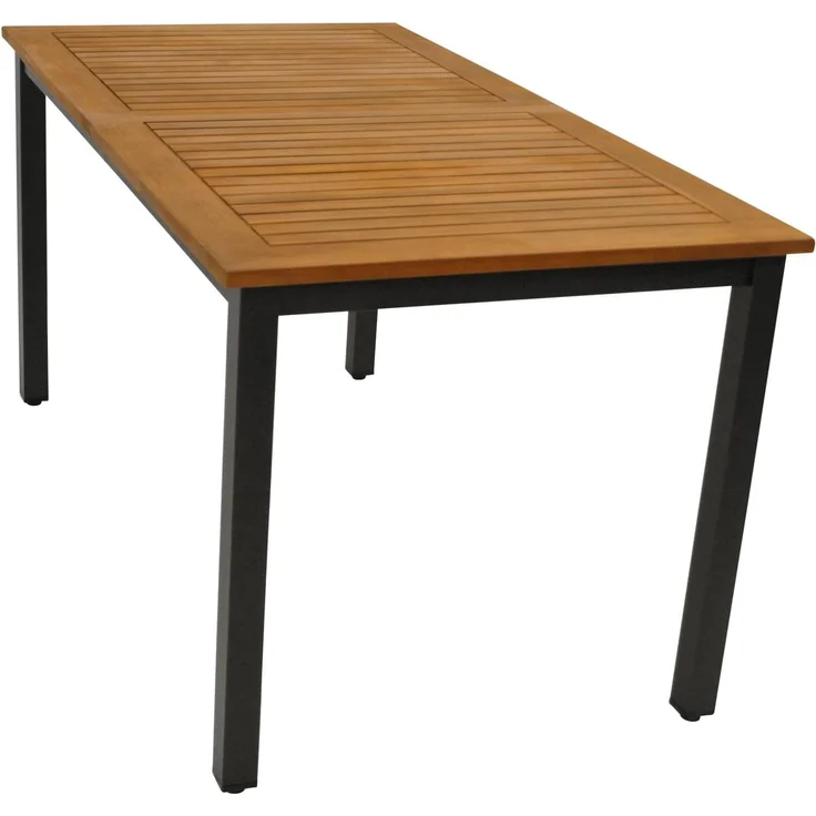 DEGAMO RAGUSA Gartentisch, Metall+ Akazie, anthrazit/braun, 150x80cm – Bild 5