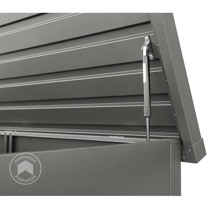 GFP PRIMEYARD® Gartenbox 132 x 64 x 72 cm Aufbewahrungsbox Auflagenbox Gartentruhe Metall anthrazit wasserdicht – Bild 3