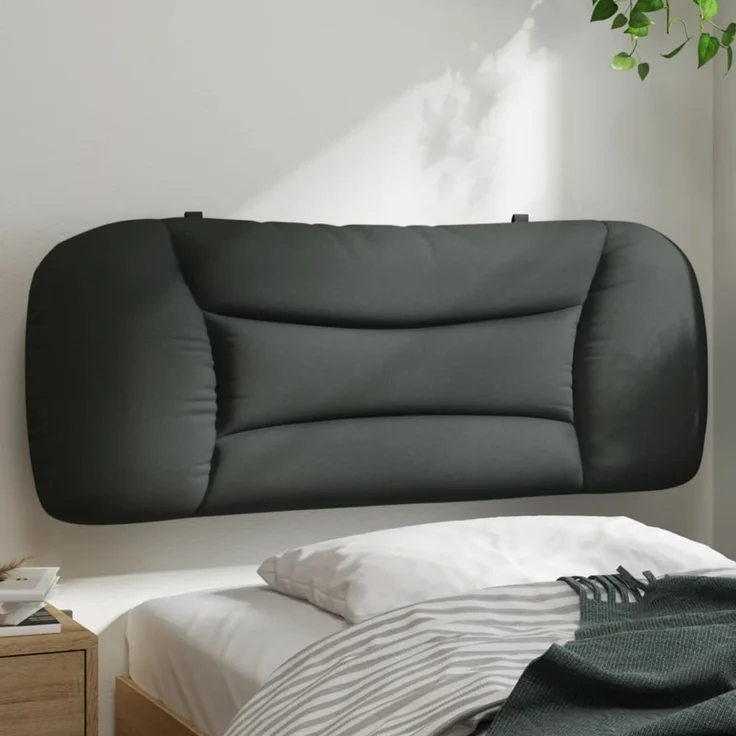 vidaXL Kopfteil-Kissen "Hvar" Dunkelgrau 100 cm Stoff Grau – Bild 1
