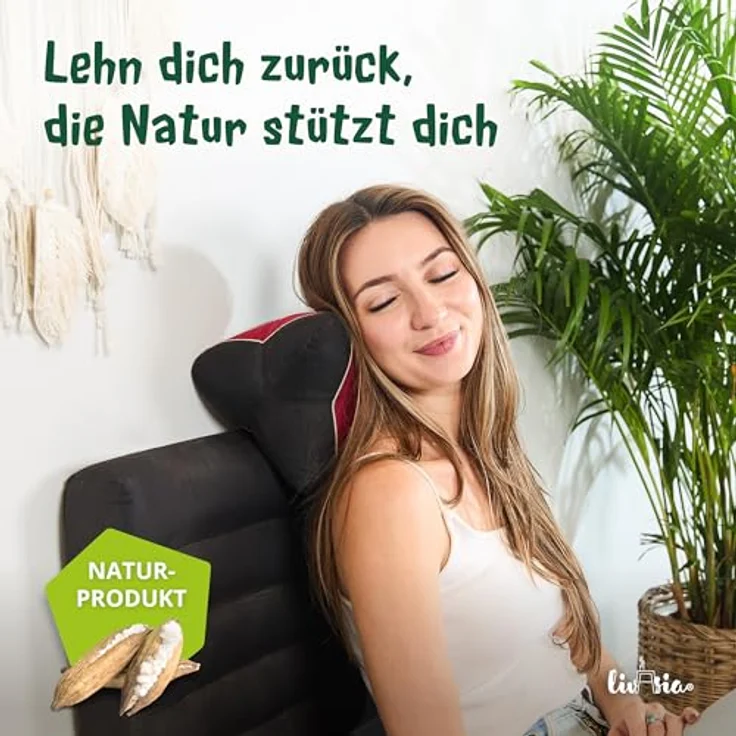 livasia Nackenstützkissen Knochenkissen, vegan und handgefertigt, Ø 15x32cm, Kapok – Bild 3