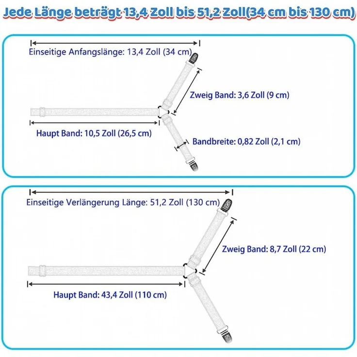 FELIXLEO Spannbettlaken Bettlakenspanner Elastische Verstellbare Bettlaken Verschlüsse, (2 Stück) – Bild 1