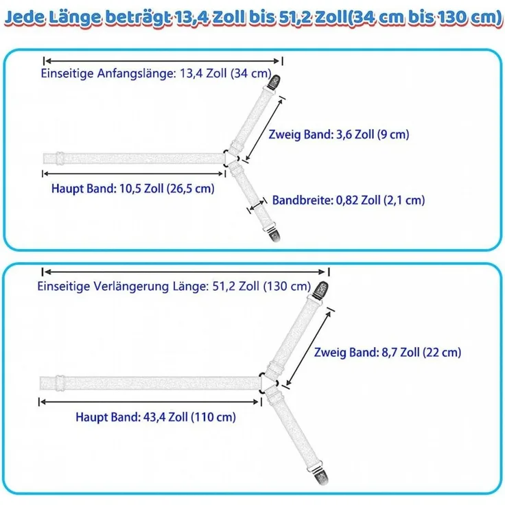 FELIXLEO Spannbettlaken Bettlakenspanner Elastische Verstellbare Bettlaken Verschlüsse, (2 Stück)