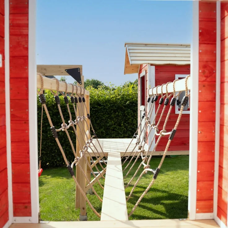 HOME DELUXE Spielpark inkl. Schaukel und Rutsche WUNDERLAND Rot - 555 x 340 cm – Bild 2