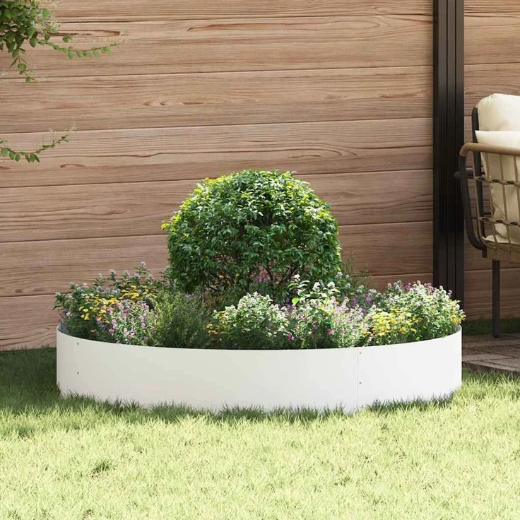 vidaXL Pflanzenring Weiß 120 x 120 x 20 cm Kaltgewalzter Stahl 873636 – Bild 1
