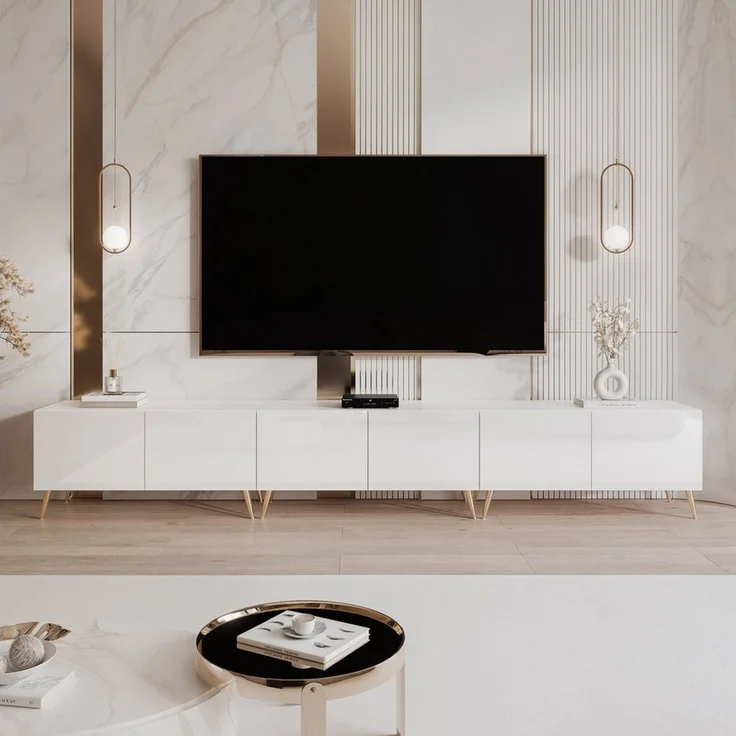 yourhouse24 Lowboard TV ANGEL 300 auf Füßen mit LED-Beleuchtung – Griffloses Design – Bild 2
