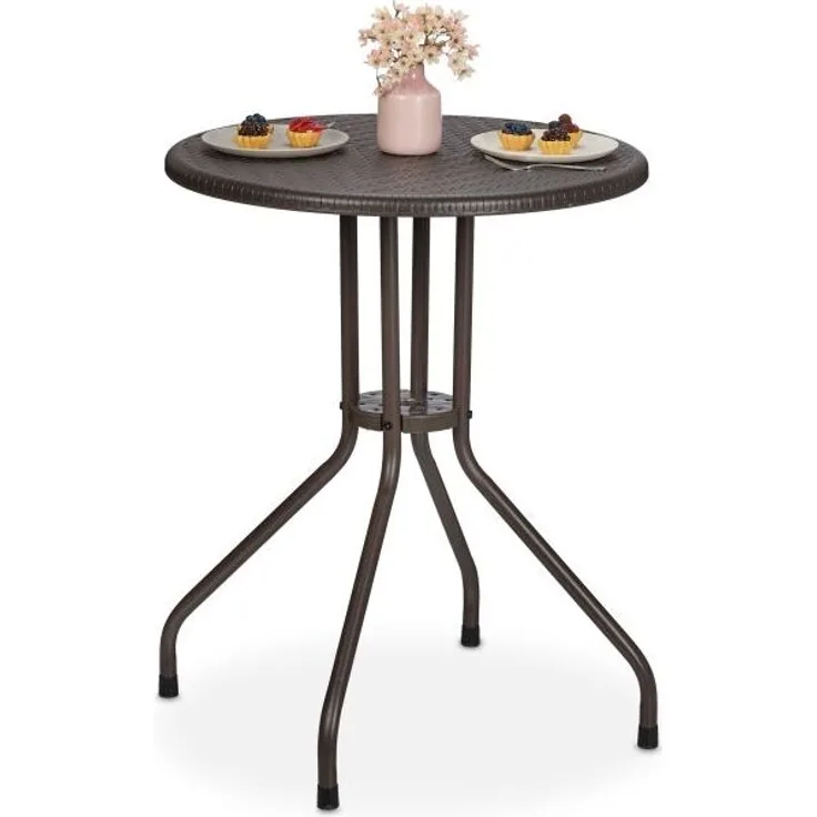 Runder Gartentisch in Rattanoptik