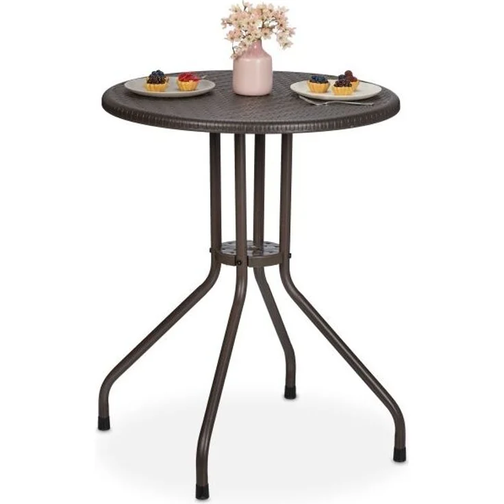 Runder Gartentisch in Rattanoptik