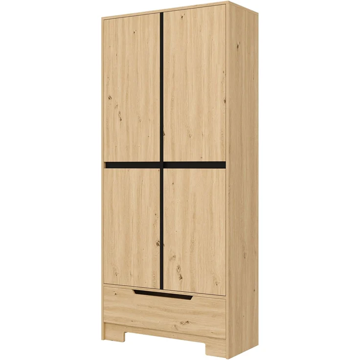 Küchenschrank 80 x 35 x 180 cm in Natur mit Schublade und verstellbaren Einlegeböden – Bild 6