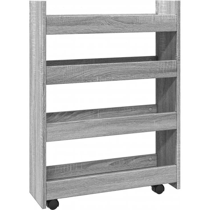 vidaXL Aufbewahrungswagen Schmal 4 Etagen Grau Sonoma Holzwerkstoff 855264 – Bild 1