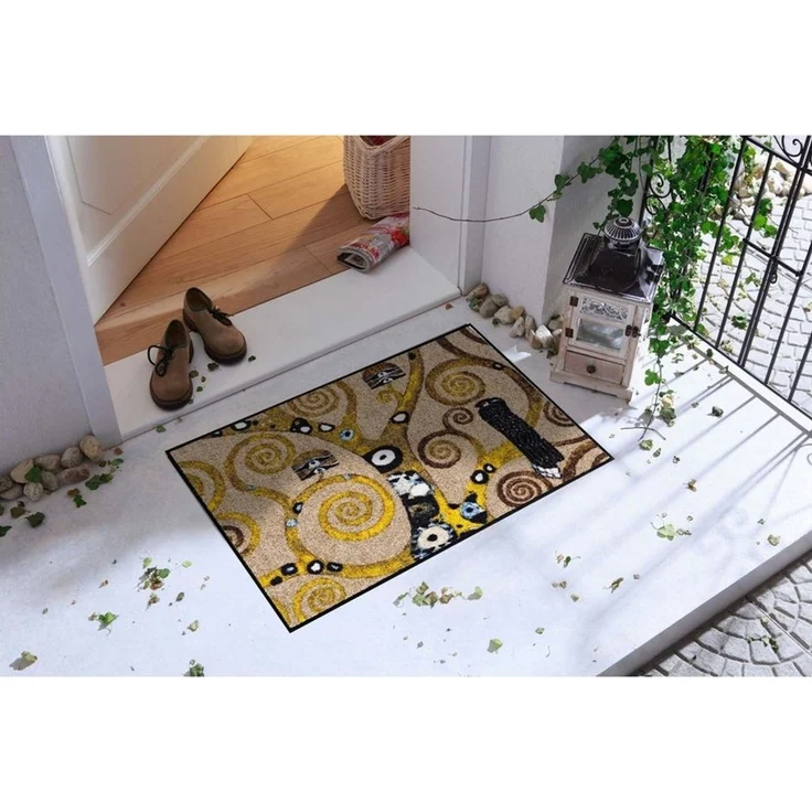 Salonloewe Fußmatte Fußmatte 50x75 Klimt Lebensbaum beige, Eingangsmatte normal, Höhe: 500 mm – Bild 1