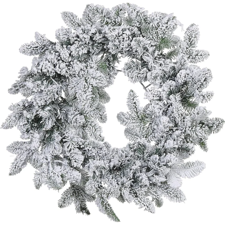 Schneebedeckter Weihnachtskranz LED SUNDO 70 cm Weiß – Bild 4