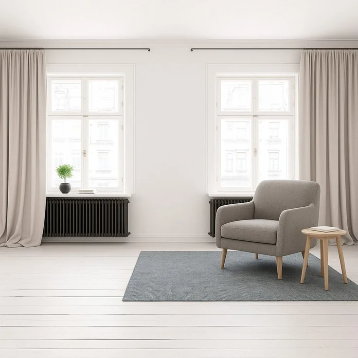 novumfix Gardine Gardine hellbeige, Leinenstruktur, Kräuselband, extra lang bis 400 cm, blickdicht – Bild 2