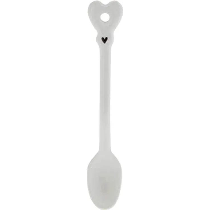 Bastion Collections - Löffel Kaffeelöffel 14cm Keramik Weiß Herz LI/SPOON 004 WH