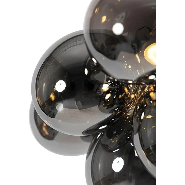 Qazqa Deckenleuchte Uvas, ohne Leuchtmittel, G9, Schwarz, Design, Glas, 4-flammig – Bild 1