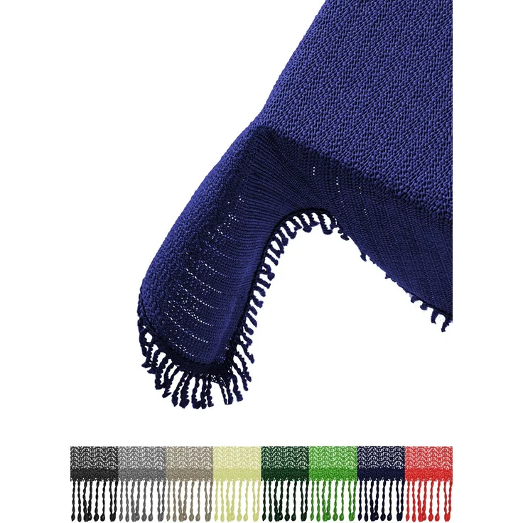 Brandsseller Gartentischdecke 130x160 cm Tischdecke mit Fransen Outdoor Tischtuch rechteckig Weichschaum für Garten, Terrasse, Balkon wetterfest rutschfest - Blau