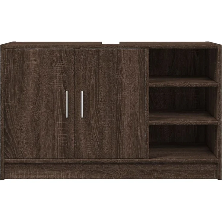 vidaXL Waschbeckenunterschrank Braun Eichen-Optik 90x29x55 cm 848128 – Bild 9