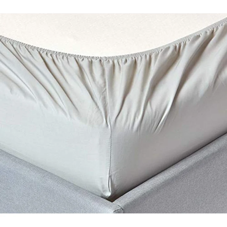 Homescapes Perkal-Spannbettlaken, Silbergrau, 120x190 cm, 100% ägyptische Baumwolle, Oeko-Tex® zertifiziert – Bild 2