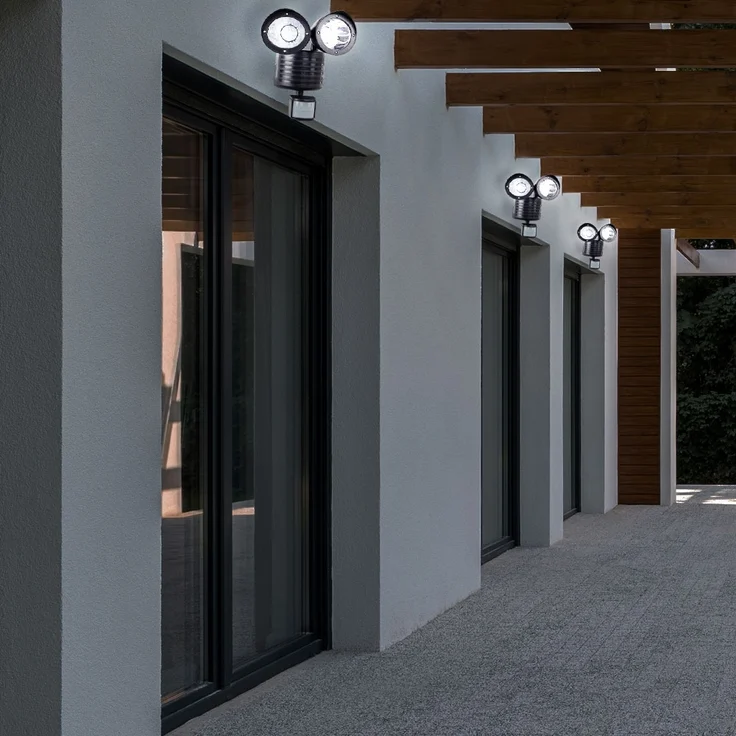 LED Solar Wandleuchte, Bewegungsmelder, schwenkbar, schwarz – Bild 4
