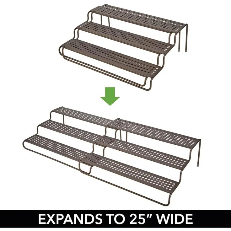 mDesign Gewürzregal Regal Küchenschrank Organizer Aufbewahrung Metall Bronze – Bild 4