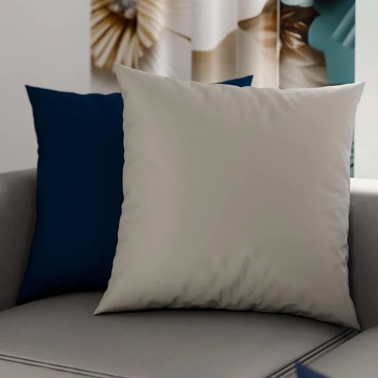 PETTI Artigiani Italiani - Paar Kissenbezüge 80x80 cm aus Mikrofaser, Dekokissen für Schlafzimmer, Sofa, Set mit 2 Kissenbezügen, doppelseitiger Kissenbezug grau und blau – Bild 1