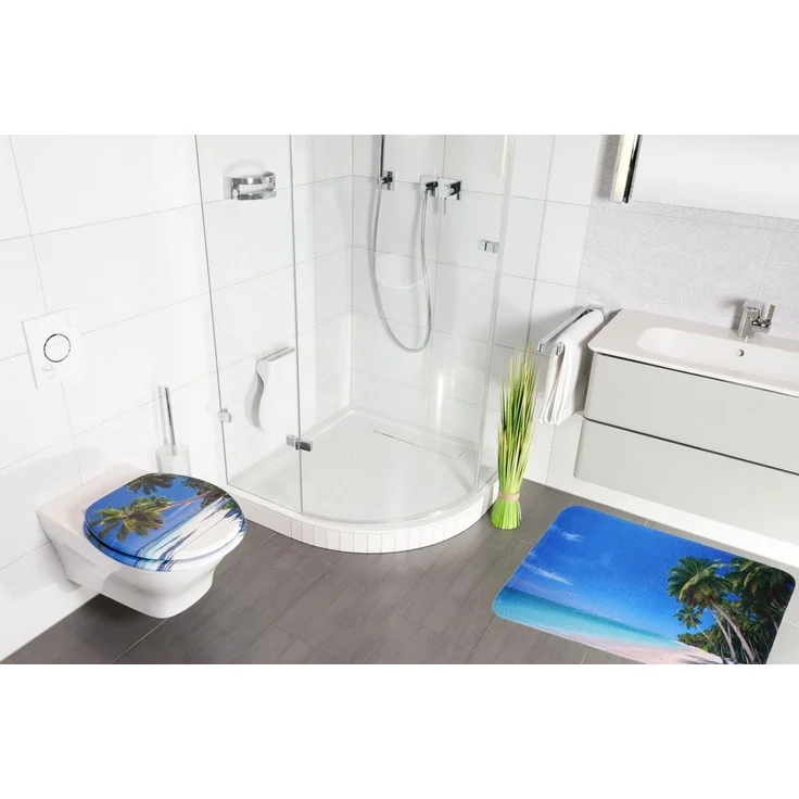 Sanilo Badematte Karibik, rutschhemmend, waschbar, schnelltrocknend, Polyester, rechteckig, sehr weich, hochwertig & modern, 50 x 80 cm oder 70 x 110 cm – Bild 2