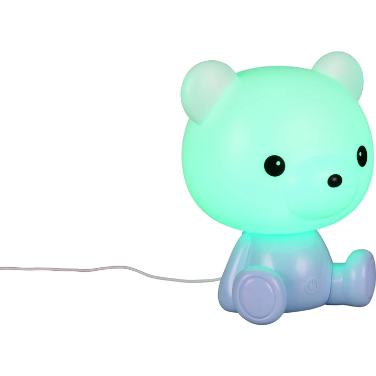 Ausgefallene USB Tischlampe Teddy mit RGB Farbwechsel, Blau, Höhe 25cm – Bild 2