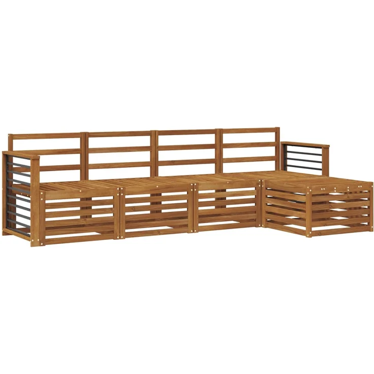 vidaXL Outdoor-Sofagarnitur 5 stk. 5-Sitzer Natur Massivholz Akazie 3374659 – Bild 2