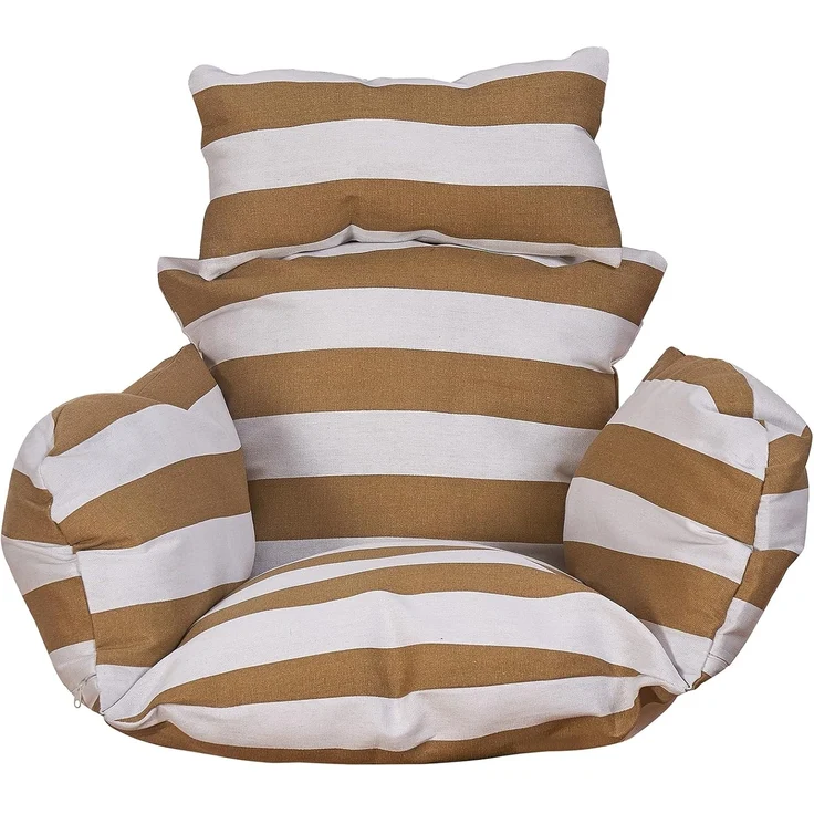 Luxus Hängesessel Style XXL Rattan Korb und Gestell Weiss mit Relaxkissen Braun – Bild 8