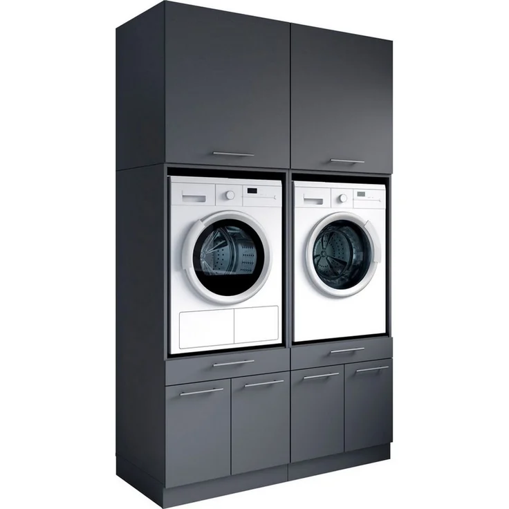 Laundreezy Mehrzweckschrank-Set Laundreezy, 4-tlg. Mehrzweckschrank-Set B/H/T 135/238/68 cm, (4-St), Breite 135 cm, Soft-Close-Funktion, höhenverstellbare Füße – Bild 2